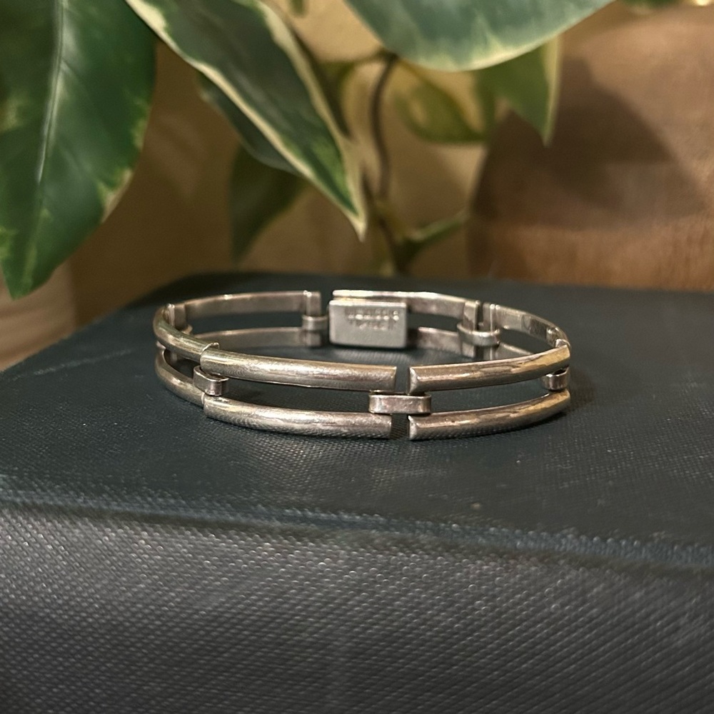 Taxco Mexico Sterling Silver Vintage Link Bracelet